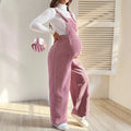 Adjustable Wide-Leg Corduroy Maternity Overalls